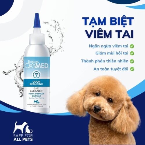 Dung dịch vệ sinh tai cho chó mèo Oxymed - 100ml