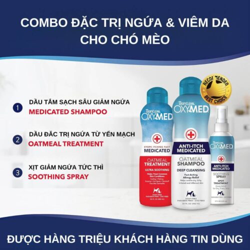 Sữa ủ trị viêm da cho chó mèo Oxymed - 592ml