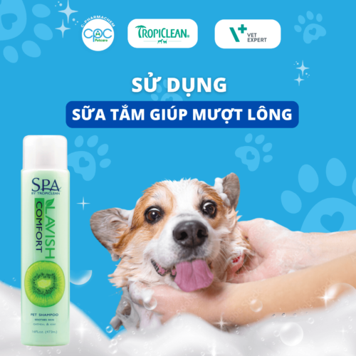 Sữa tắm dịu nhẹ cho chó mèo Tropiclean Spa Comfort 473ml - Hương Kiwi