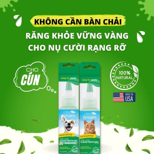 Gel vệ sinh răng miệng cho chó Tropiclean 59ml