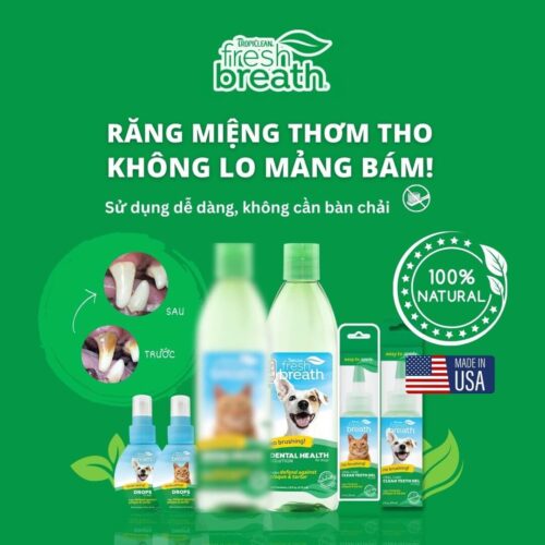 Gel vệ sinh răng miệng cho chó Tropiclean 59ml - Vị dâu rừng