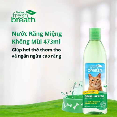 Nước vệ sinh răng miệng cho mèo Tropiclean 473ml