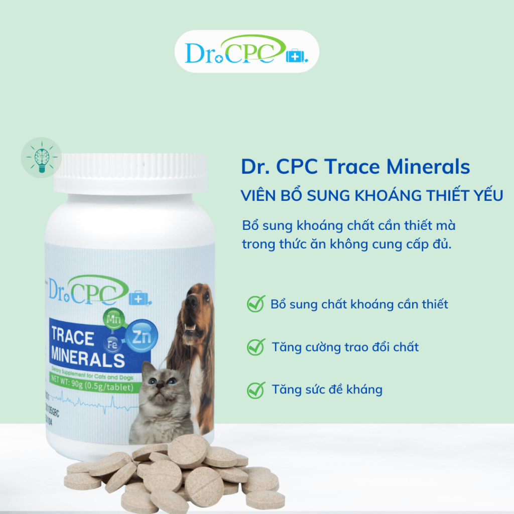 Viên bổ sung khoáng cho chó mèo Dr. CPC  - Dr. CPC Trace Minerals