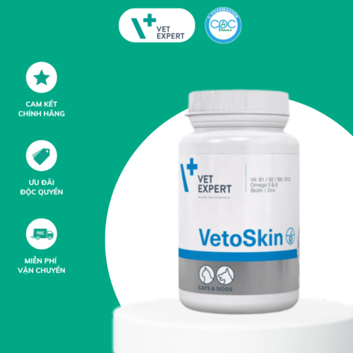 Viên uống hỗ trợ các vấn đề về da cho chó mèo - VetoSkin Vet Expert 60 viên